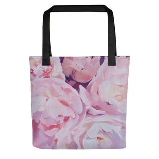 Pink peony tote bag