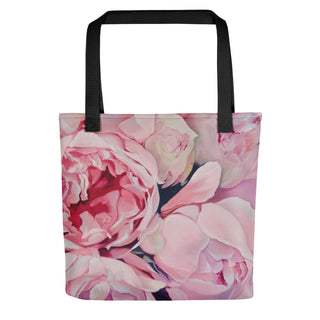 Pink peony tote bag