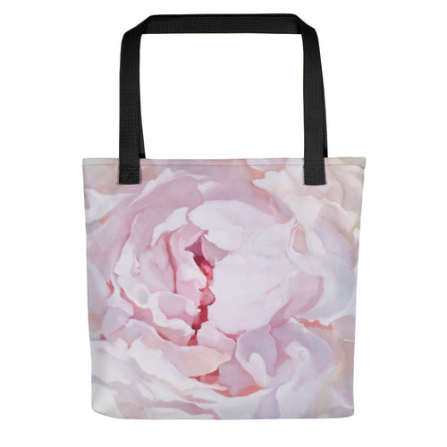 Pink peony tote bag
