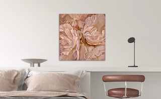 Eļļas glezna uz koka rāmja peonijas 80x80cm māklsiniece Ilze Ērgle-Vanaga