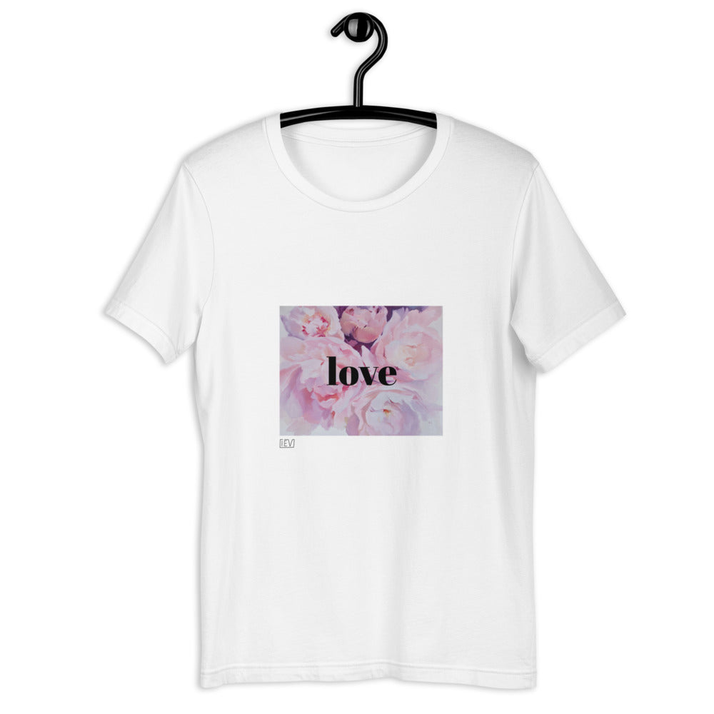 T-shirt pink peony flowers