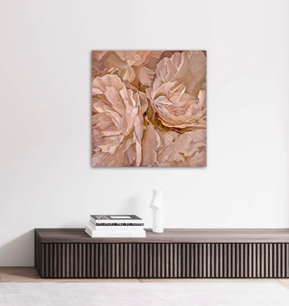 Eļļas glezna uz koka rāmja peonijas 80x80cm māklsiniece Ilze Ērgle-Vanaga